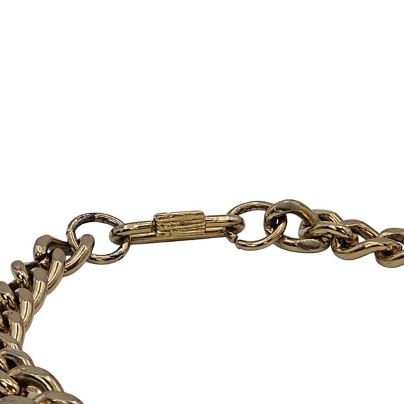 VTG Gold Toned Cuban Chain Link Wristlet Bracelet Classy Elegant Business Casual - Picture 10 of 15
